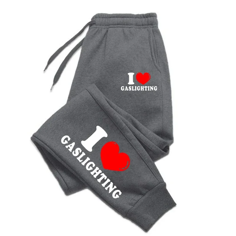 I Love Gaslighting Printing Casual veelzijdige damesbroek Trendy hiphopbroek met zakken met trekkoord Comfortabele joggingbroek Dames