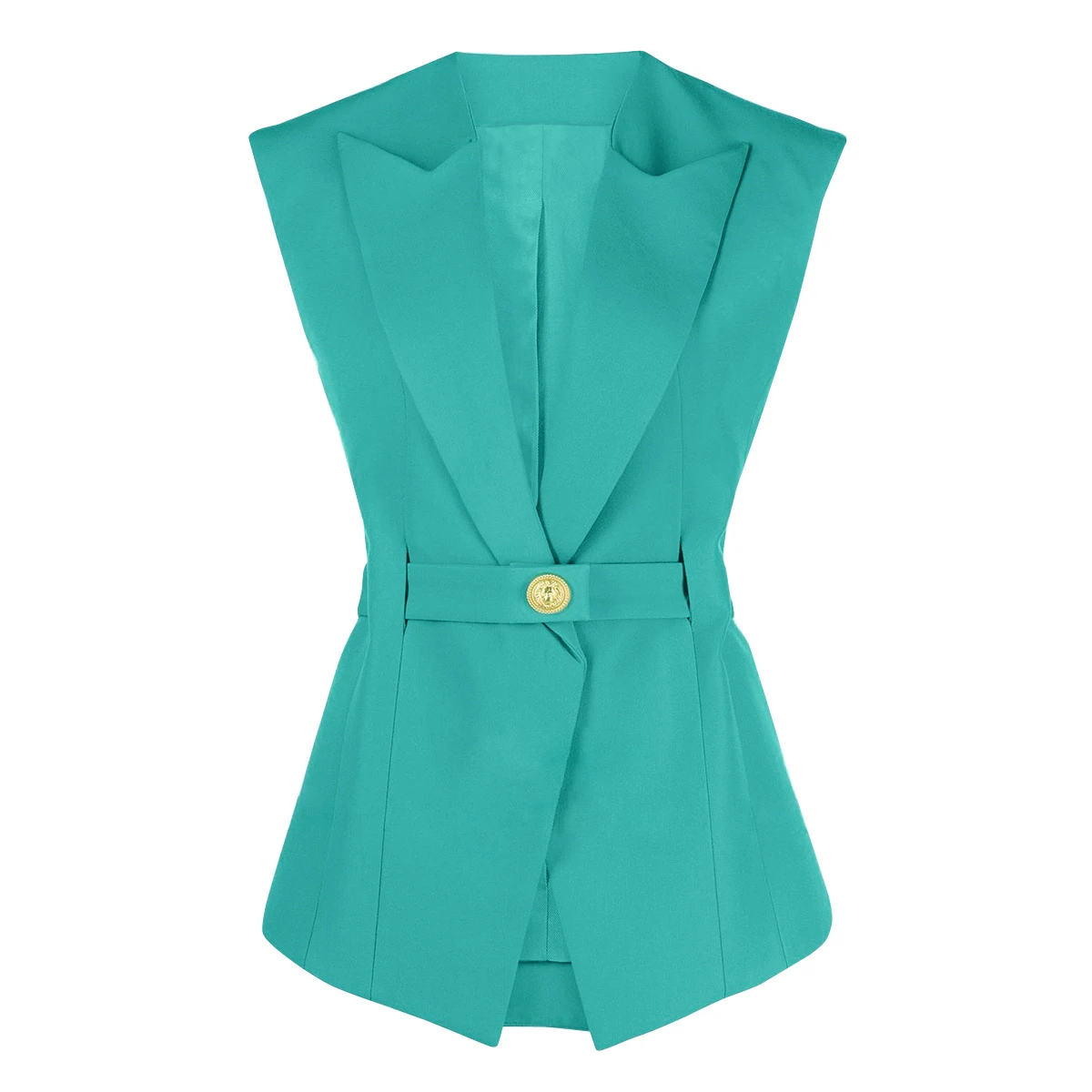 High Quality Solid Sleeveless Lapel Vest Women S-XL Fashion Waistband Work Office Lady Casual Elegant Waistcoat Female Clothing