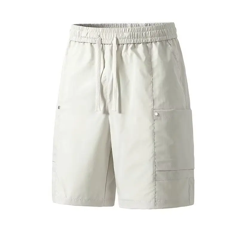 Fashion Harajuku Overalls Summer New Casual Versatile Wide-leg Half Pants Trend Basic Tooling Short Pants Men Baggy Shorts