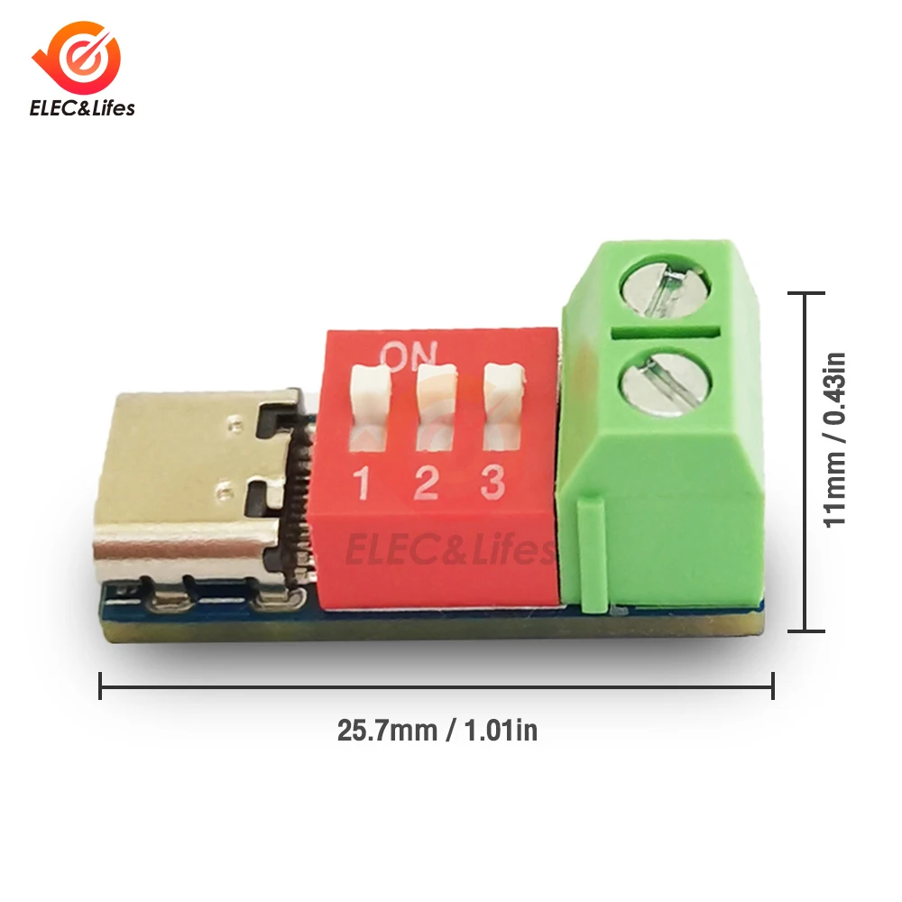 USB-C moduł tablica wyzwalacza PD/QC do szybkiego ładowania moduł Boost dostarczania mocy ładowarki rodzaj USB-c do 12v