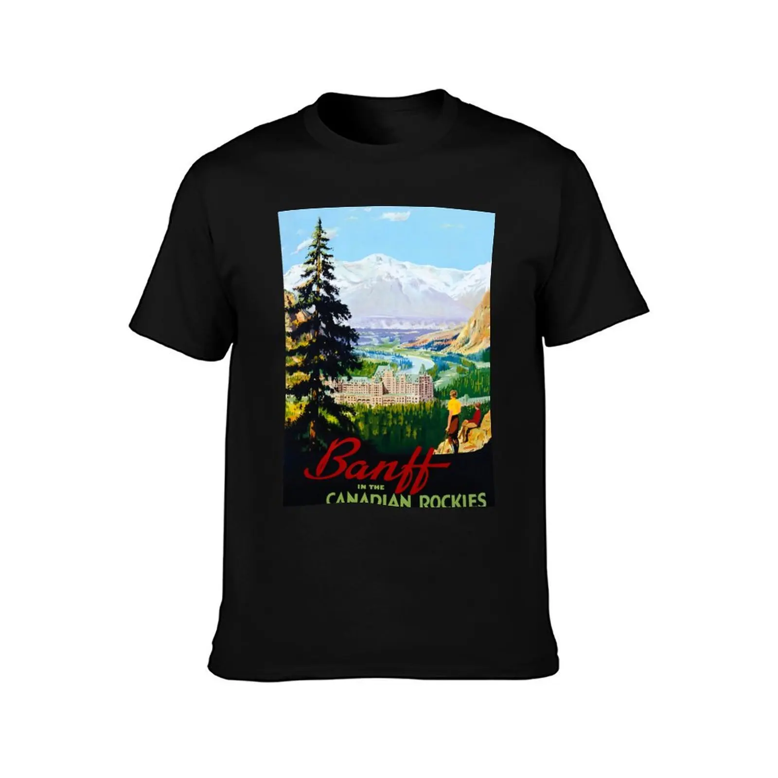 Banff Canada Vintage Travel Poster T-Shirt Moisture Control Sports Tee T-Shirt