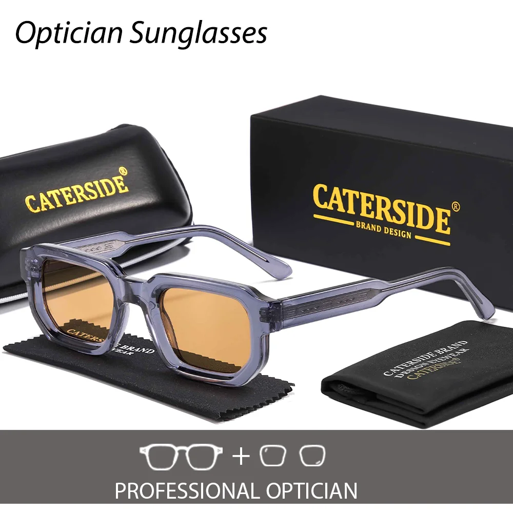 CATERSIDE Neue Herren Outdoor Optische Sonnenbrille Quadratische Gläser Rezept Brillen Damen Business Urlaub Geschenke Gläser UV400 – Detail 10
