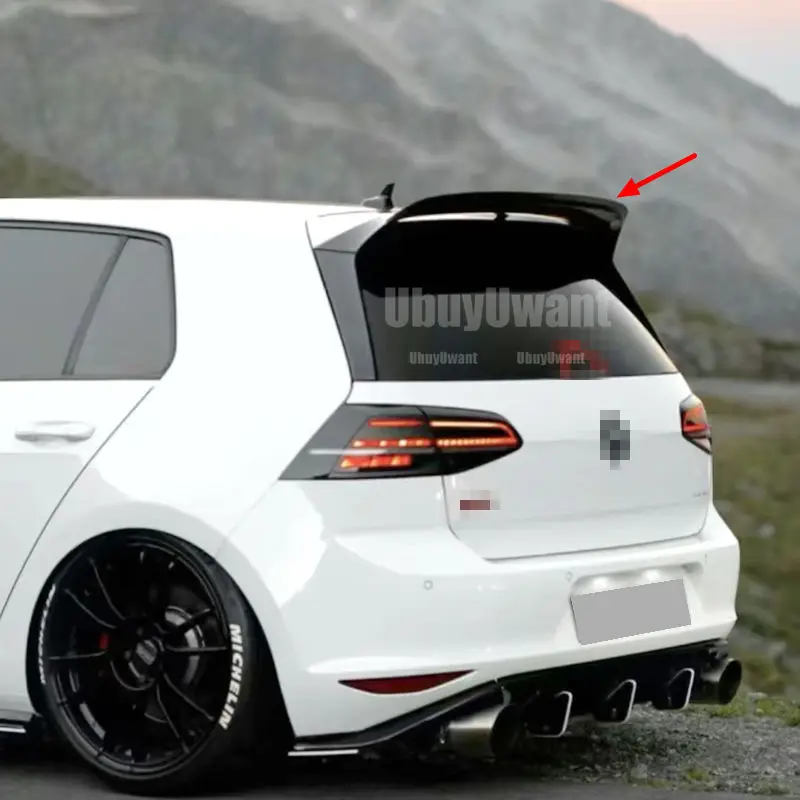 Für Volkswagen Golf7 7,5 GTI R Spoiler Zubehör Carbon Body Kit Clubsport Stil Dach Heckspoiler