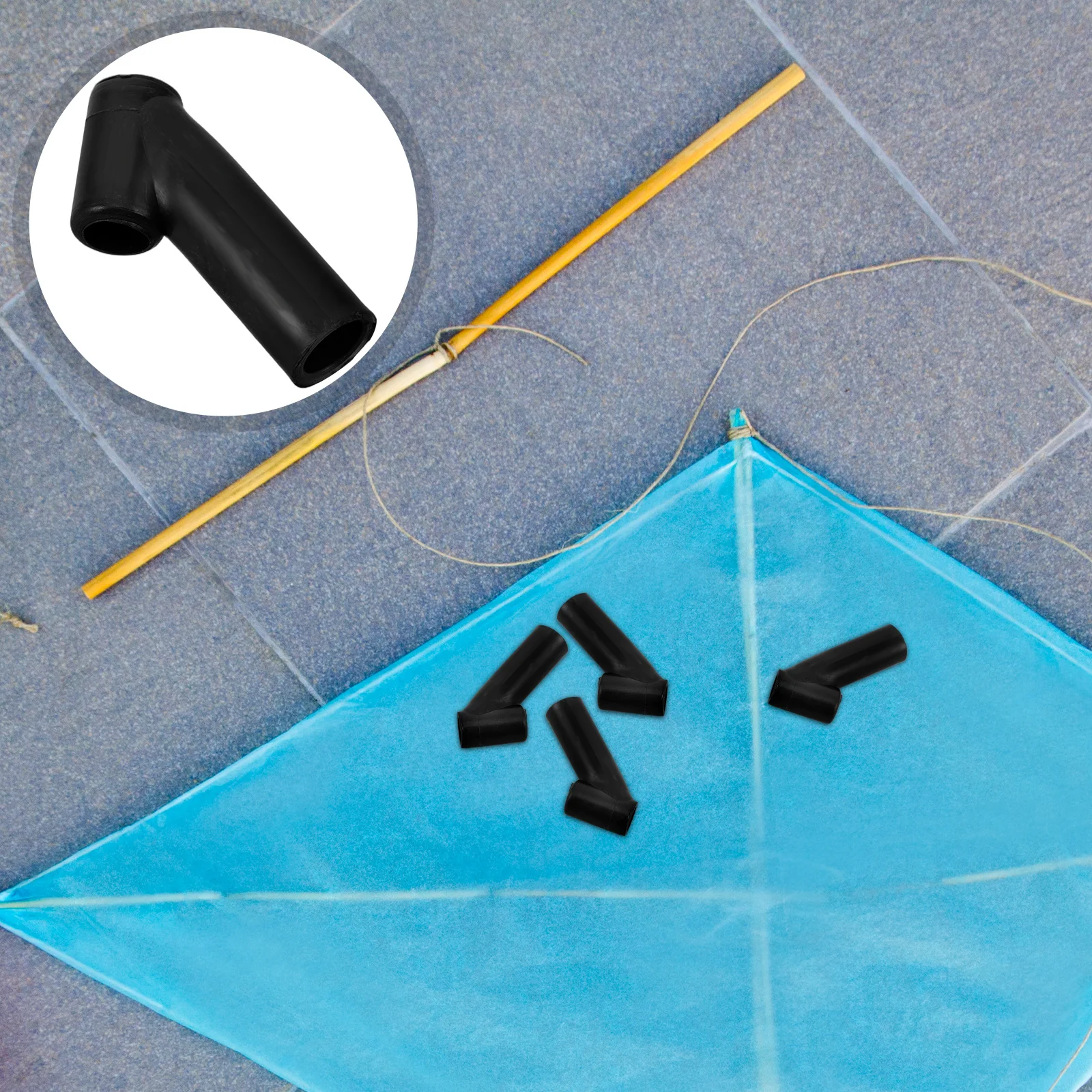 

12 Pcs Kite Connection Tee Fixed Parts Component Black Plastic DIY Kites for Kids
