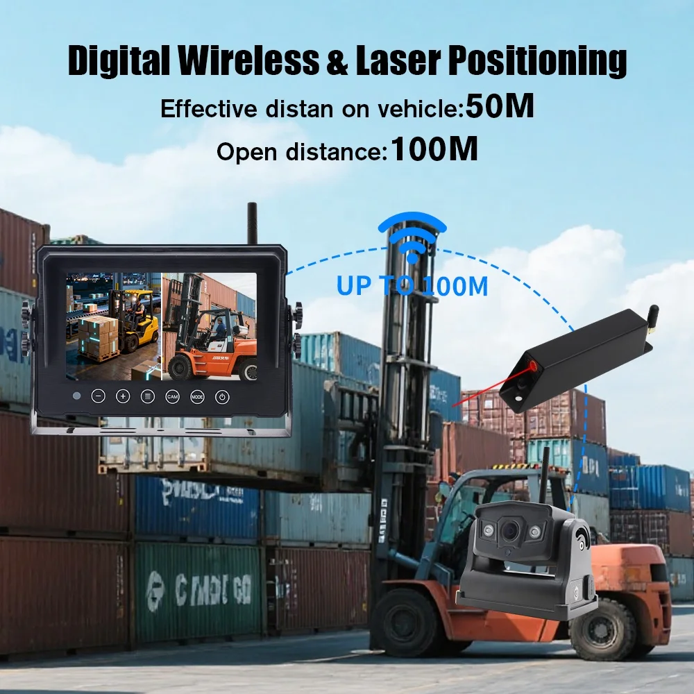 Digital Video Recorder Blind Spot Monitoring Wireless Forklift System With Car Backup Reverse Kit 1080P