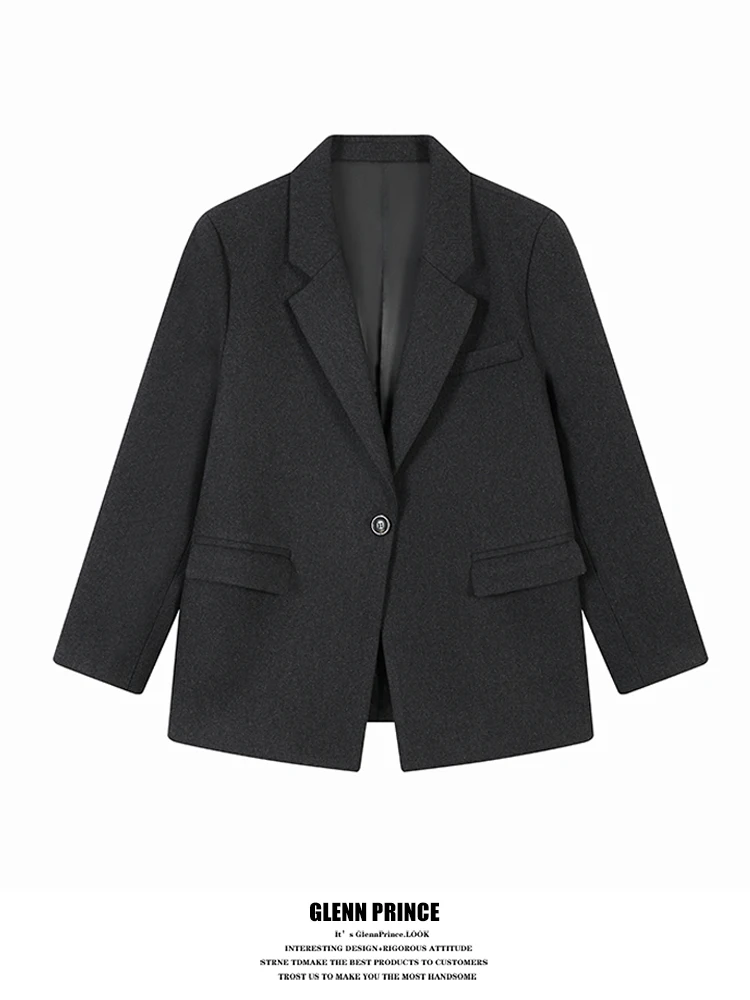 

ey Woolen Men's Casual Suit Jaet Vintage Simple Commute High-End Feeling Spring New Arrival GPstudio2026 Youth Faion