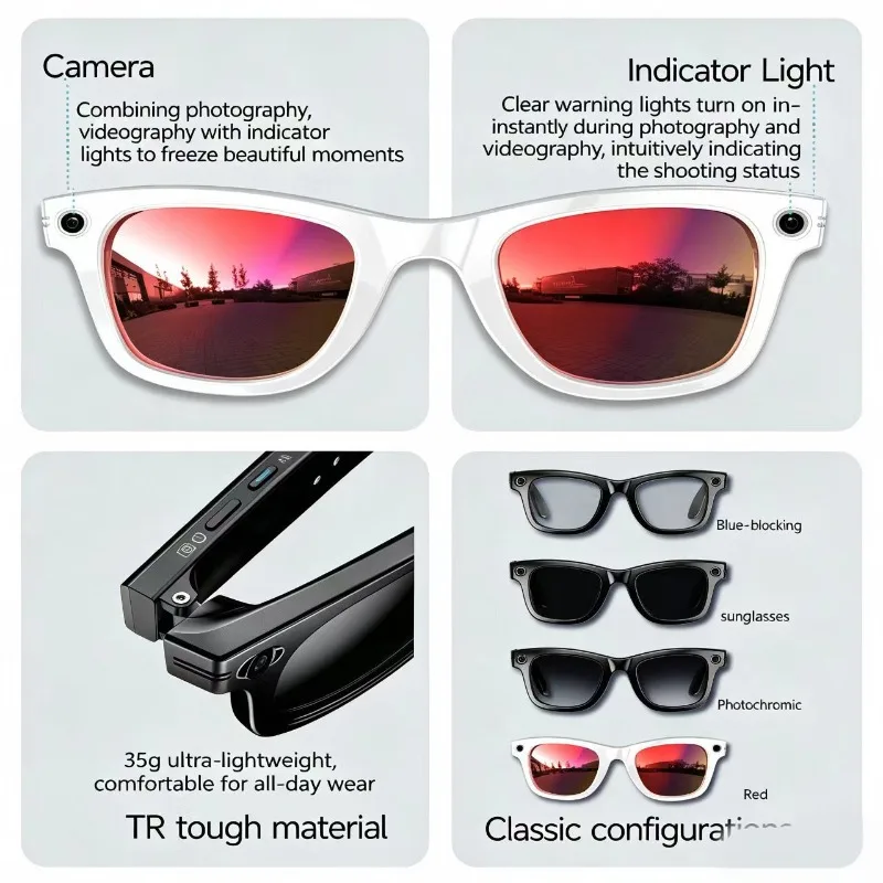W610T smart glasses 800WI camera Bluetooth call translation dual noise reduction ai smart glasses