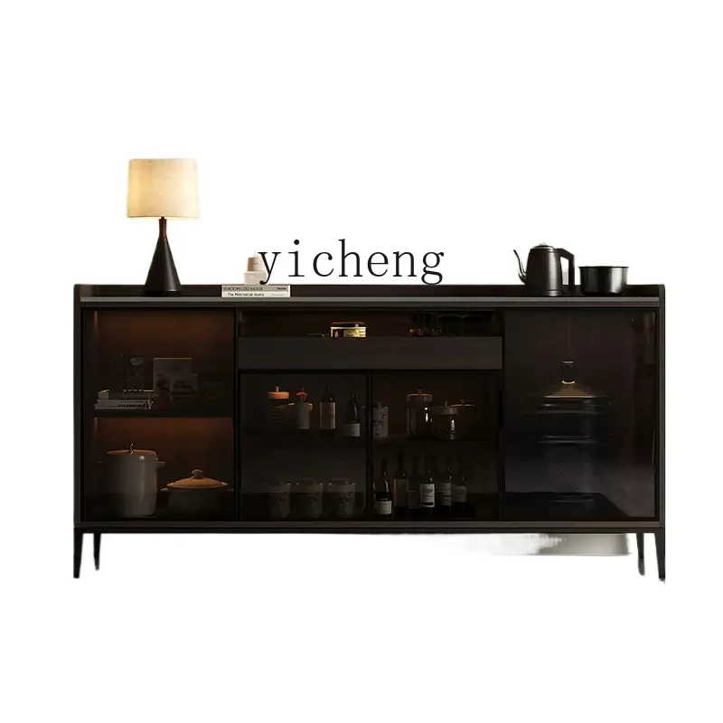 

XL rock slab dining side cabinet solid bar machine disinfection automatic water supply kettle tea and wine cabinet
