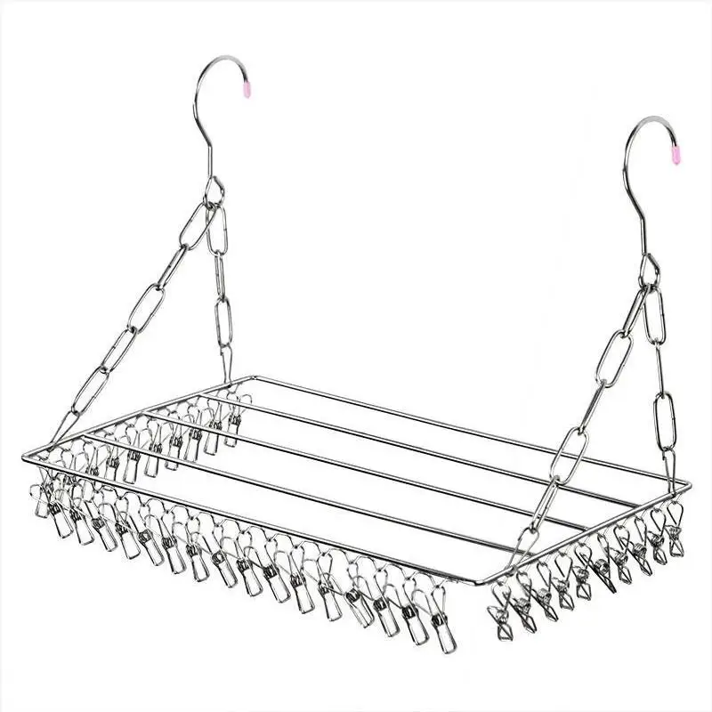 

Сушилка для белья из нержавеющей стали для балкона, антивандальный зажим для оконного проема, держатель для носков, уличная подвесная вешалка для одежды и...