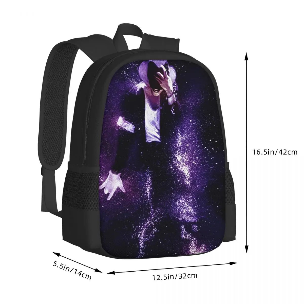 Michael Jackson Musicians Singers Dancers Student Backpack School Bag Hiking Travel Daypack for Boys Girls Bookbag Shoulder Bags