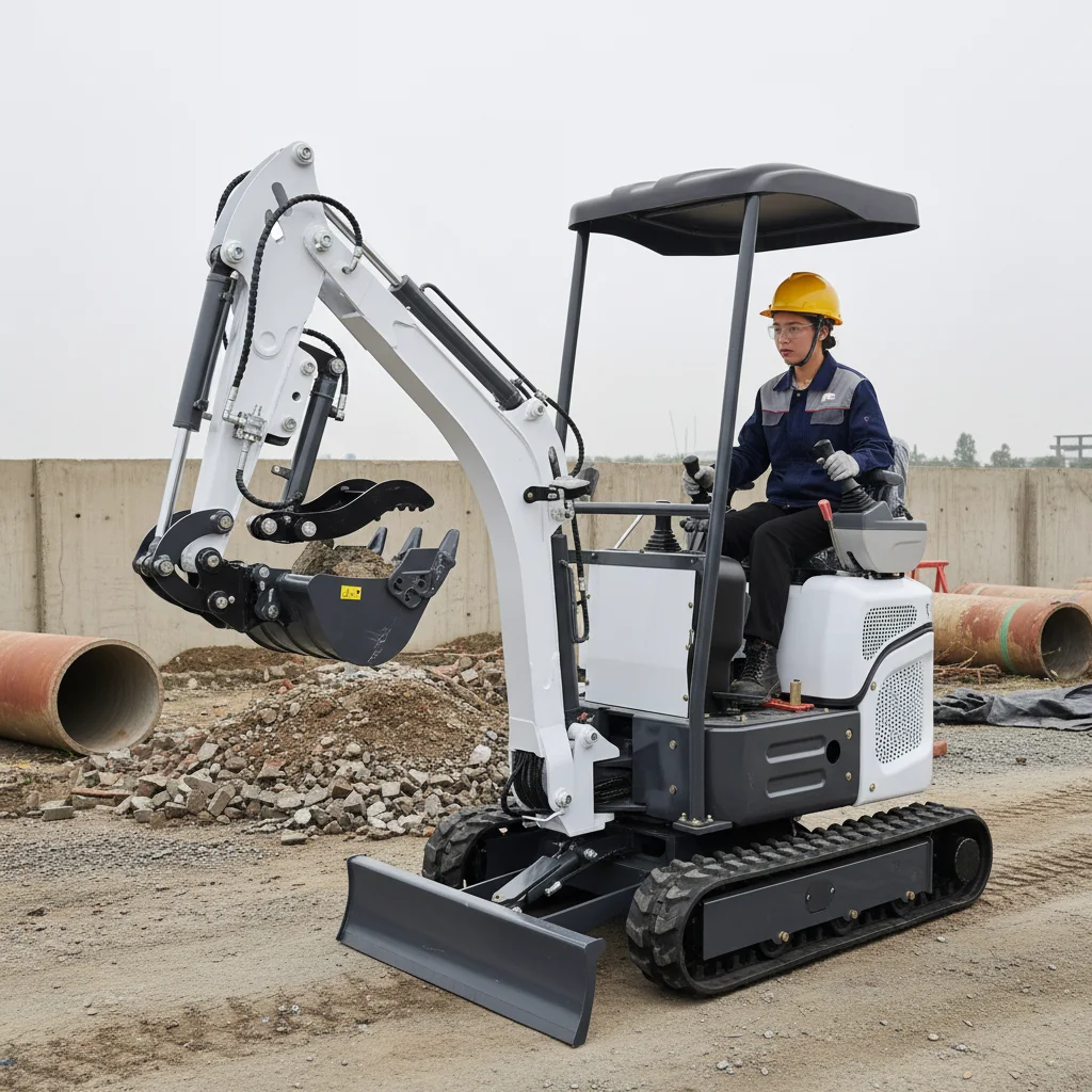 

1.4 Ton Small Crawler Excavator Hydraulic Digger 360 Degree Rotation Multifunctional Garden Tool