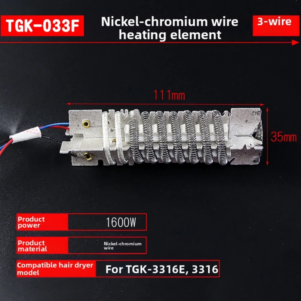 

Hot Air Tool Heating Core Replacement Kit for TGK 033F 1600W and TGK 066F 2000W with Nickel Chromium Wire for Long Usage