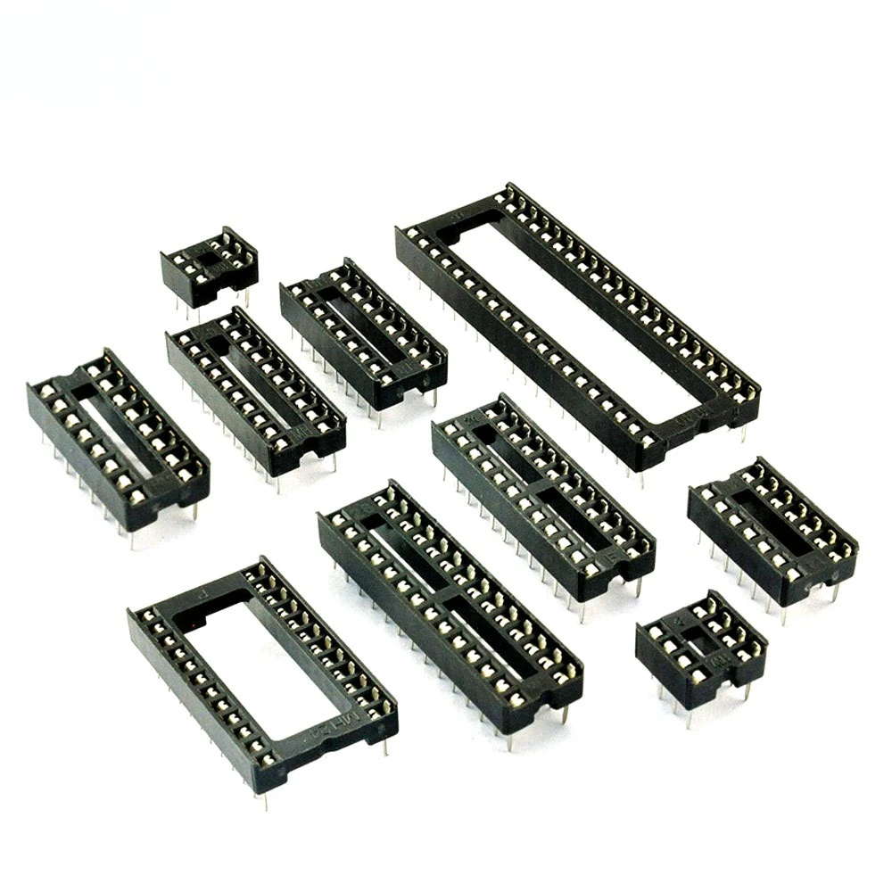 10PCS IC Sockets DIP6 DIP8 DIP14 DIP16 DIP18 DIP20 DIP28 DIP40 2.54mm Connector 8 14 16 18 20 24 28 40 Pin DIP Socket Chips Base