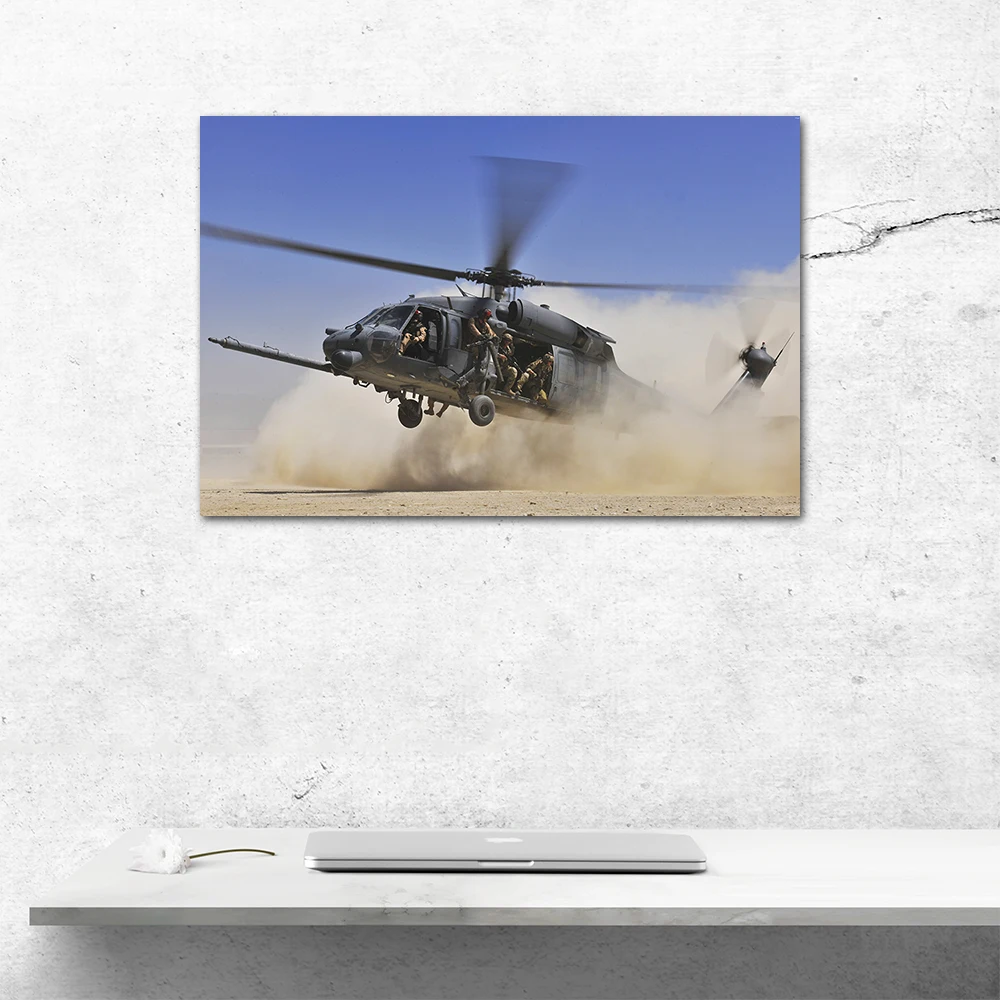 Sikorsky UH-60 Black Hawk Helicopter Poster Canvas Print Painting Wall Art Aircraft Picture For Home Living Room Decor