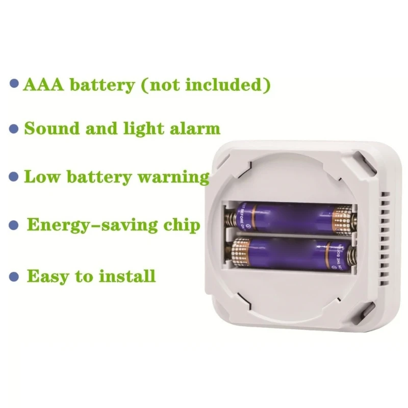 Carbon Monoxide Alarm CO Detector with LCD Digital Display and Sound Warning CO Detector Battery Operated for Home 918D