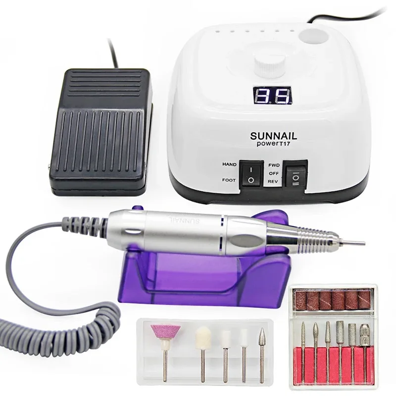 Elektryczna frezarka do paznokci 35000 RPM z wyświetlaczem HD, metalowy pisak do manicure i pedicure, narzędzie do usuwania odcisków i szlifowania.