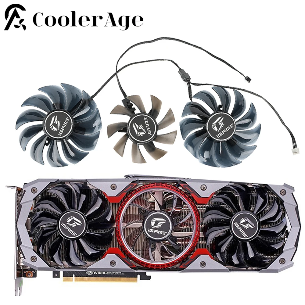 

Video Card DIY Fan For Colorful iGame GeForce RTX 2080 Ti 2080 2070 2060 GTX 1660 1660Ti T129215SU PVA080E12R 75MM 90MM GPU Fan