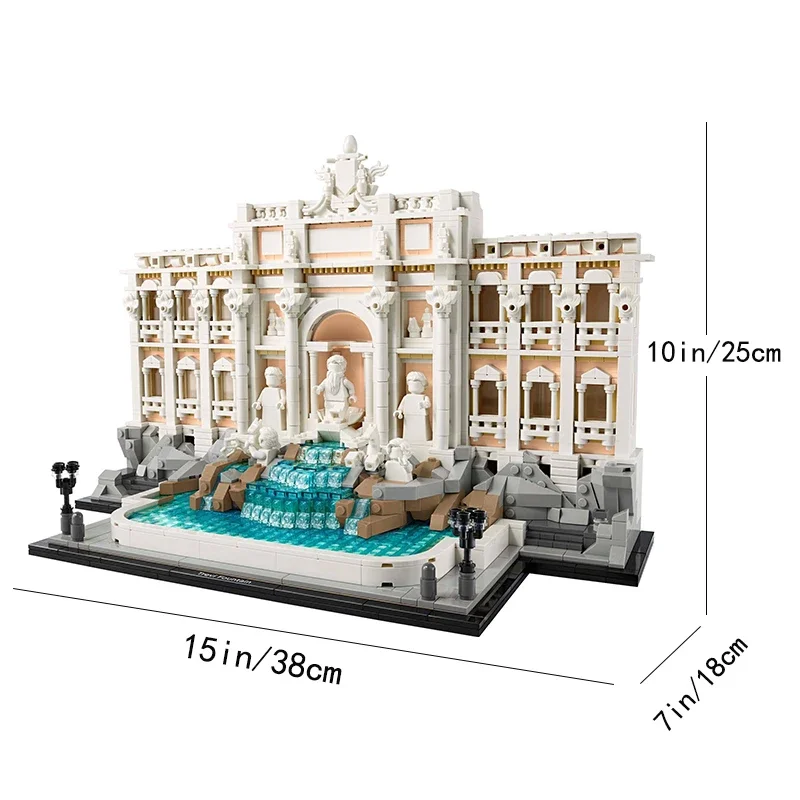 1880 قطعة نافورة تريفي الشهيرة بنة لعبة الطوب البناء للبالغين هدايا أعياد ميلاد للأطفال متوافقة مع مجموعة 21062