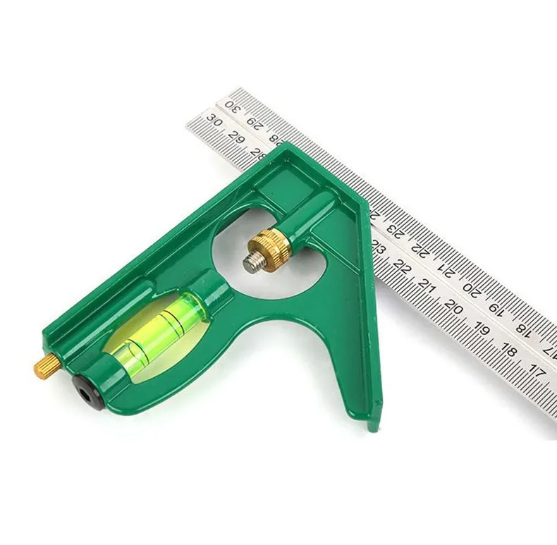 Measuring tool combination angle ruler 300MM stainless steel 180 degree function woodworking angle ruler with level