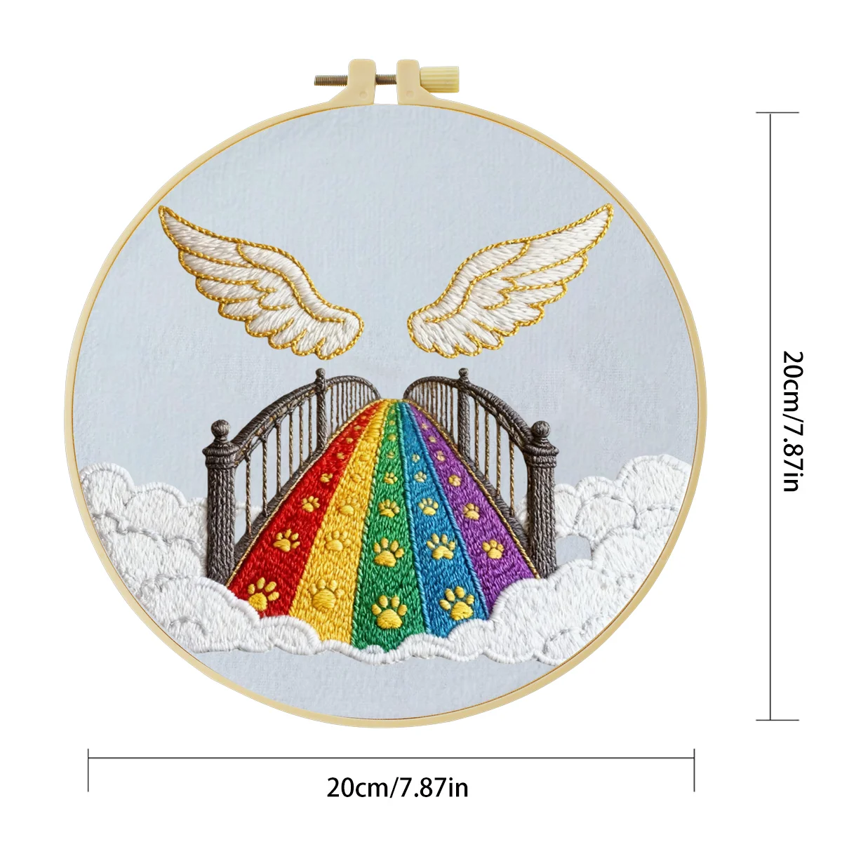 1 Stück 20X20CM/15X15CM 7,87/6,3 Zoll Regenbogenbrücke Stickerei Starter-Kit DIY-Kit DIY-Stickerei-Set Handarbeiten Malerei – Detail 3