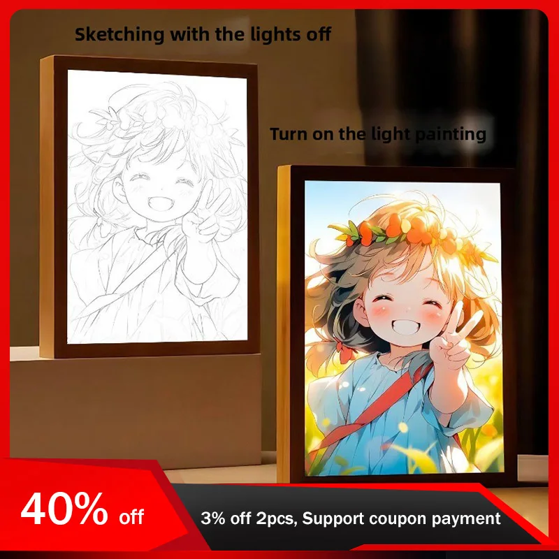 23 cm/9,06 in 3D Anime Licht Malerei Mädchen Engel Foto Nacht Lampe Kreativität Led Tisch Top Display Schlafzimmer Dekoration urlaub Geschenk