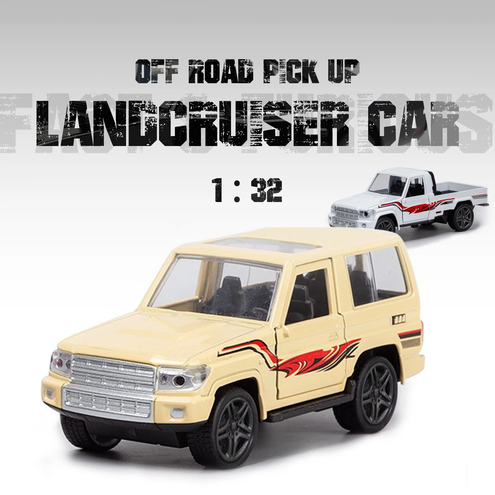 

1:32 LAND Cruiser Alloy Pickup Car Model Diecast Metal Off-road Vehicle Model Simulation Kids Toy Gift For Collection