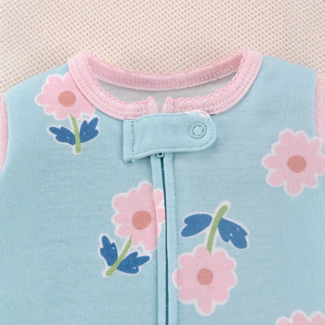 신생아 순면 롬퍼 파자마 만화 프린트 원지 긴팔 지퍼  - Cotton Baby Onesies Zipper 리뷰 및 가격
