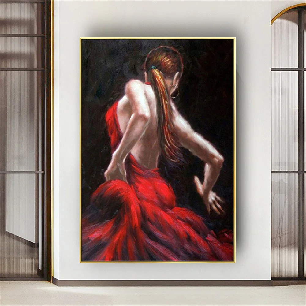 

Modern Living Room Decor Wall Art Handmade Oil Painting Ballet Artist Show Picture Interior Decor Pieces Artwork for home Decor