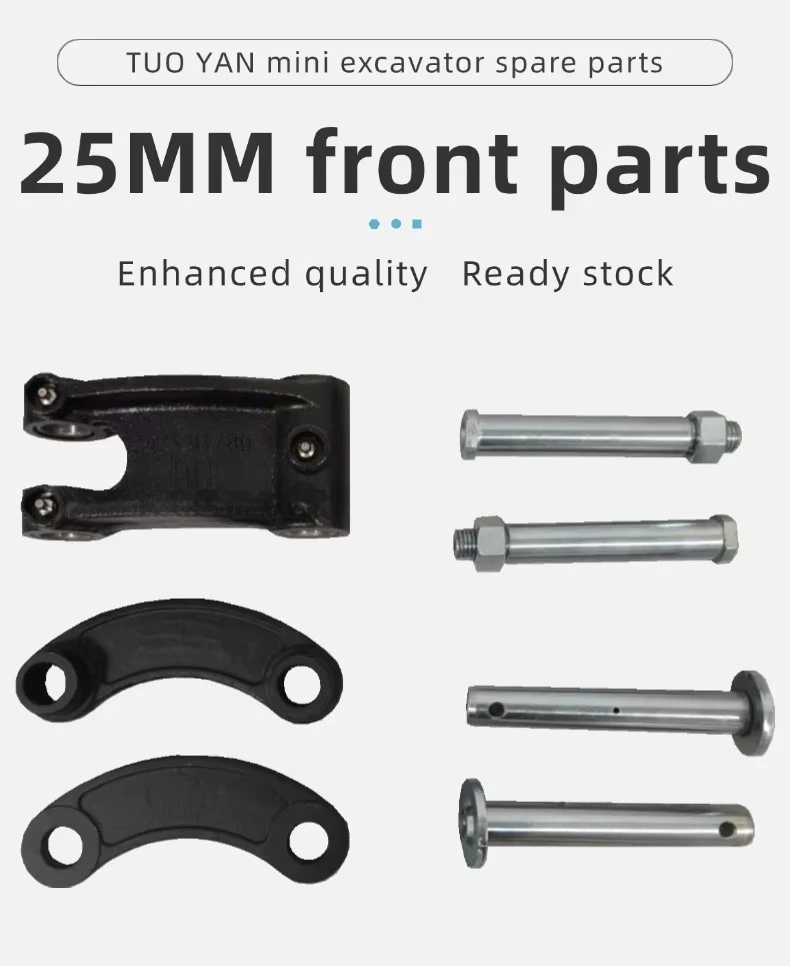 25mm Bucket Pin 0.8 1 Ton H Frame Connecting Rod Bushings Mini Excavator Spare Parts