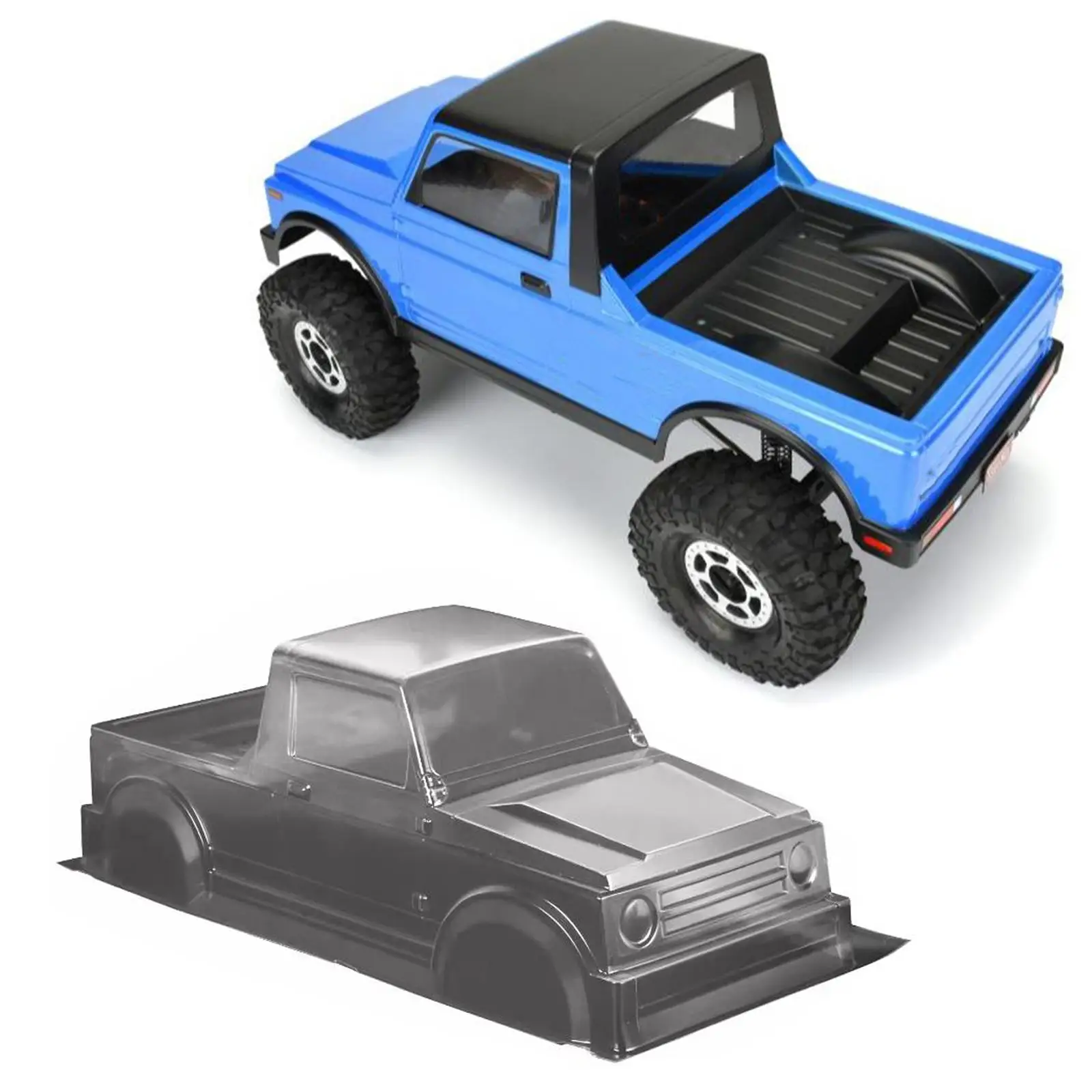 Carcasa de cuerpo de distancia entre ejes de 12,32 pulgadas DIY para SCX10 1:10 coche trepador de control remoto DIY modificado