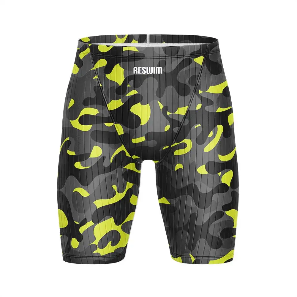 New Summer Men's Swim Jammer Endurance Athletic Training Swimsuit Short Beach Swimming Trunks Swimwear Jammers Tight Surf Shorts