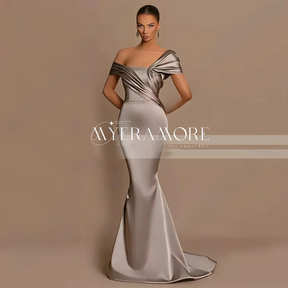 

Elegant Evening Dress For Woman Single Shoulder Pleated Mermaid Backless Prom Dress Formal Party Gowns Wedding Event Customized