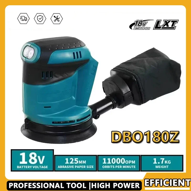 Mesin Amplas Orbital Acak Tanpa Kabel Makita DBO180Z 18V Brushless untuk Pengerjaan Kayu, Pemolesan Dempul, dan Pengamplasan Permukaan Kasar