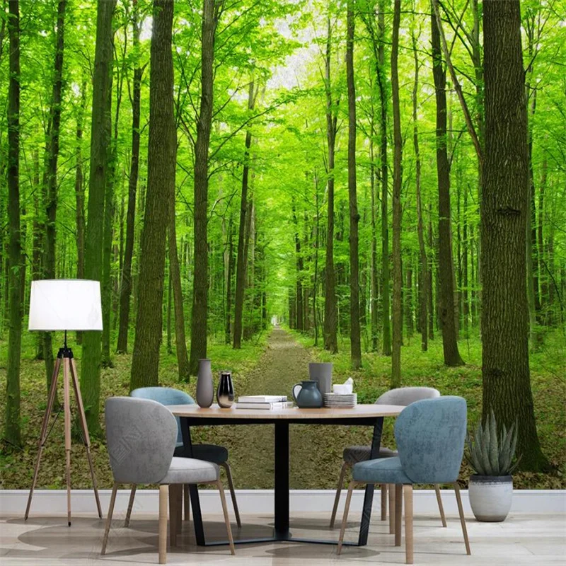 

Green Forest Landscape Modern Minimalist Home Decoration Custom Mural Bedroom Decoration Self-adhesive Wallpaper 3D Wall Paper