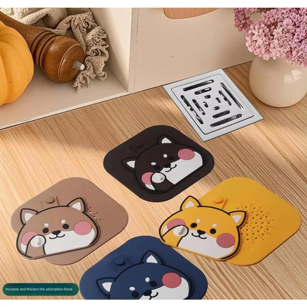 Two-in-one Bathroom Floor Drain Deodorant Cover Silicone Pad Sewer Anti-return Odor Bathroom Plug Floor Drain Sticker