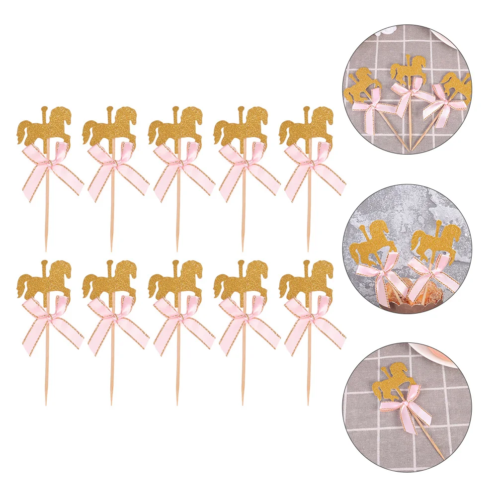 

40Pcs Carousel Horse Cake Topper Creative Wedding Baby Shower Party Cake Decor Dessert Cupcake Decoration Baking Topper