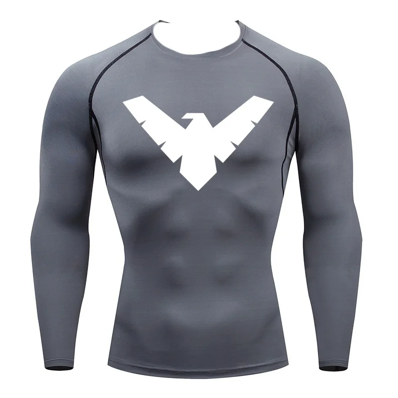 

Весенне-осенняя футболка с длинными рукавами Nightwing для отдыха, простая спортивная футболка для фитнеса для взрослых, женский топ большого размера для взрослых и детей