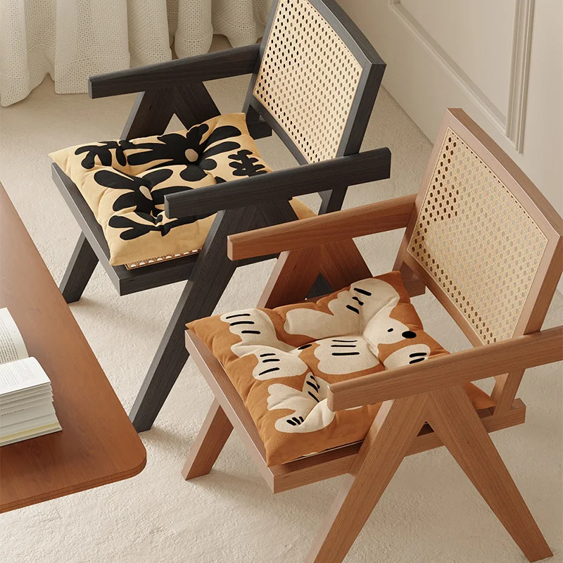 

Thiened Retro Cuion Office Chair Pad Student Dormi Stool Pad Buttos Pillow Universal Square Home Office Use