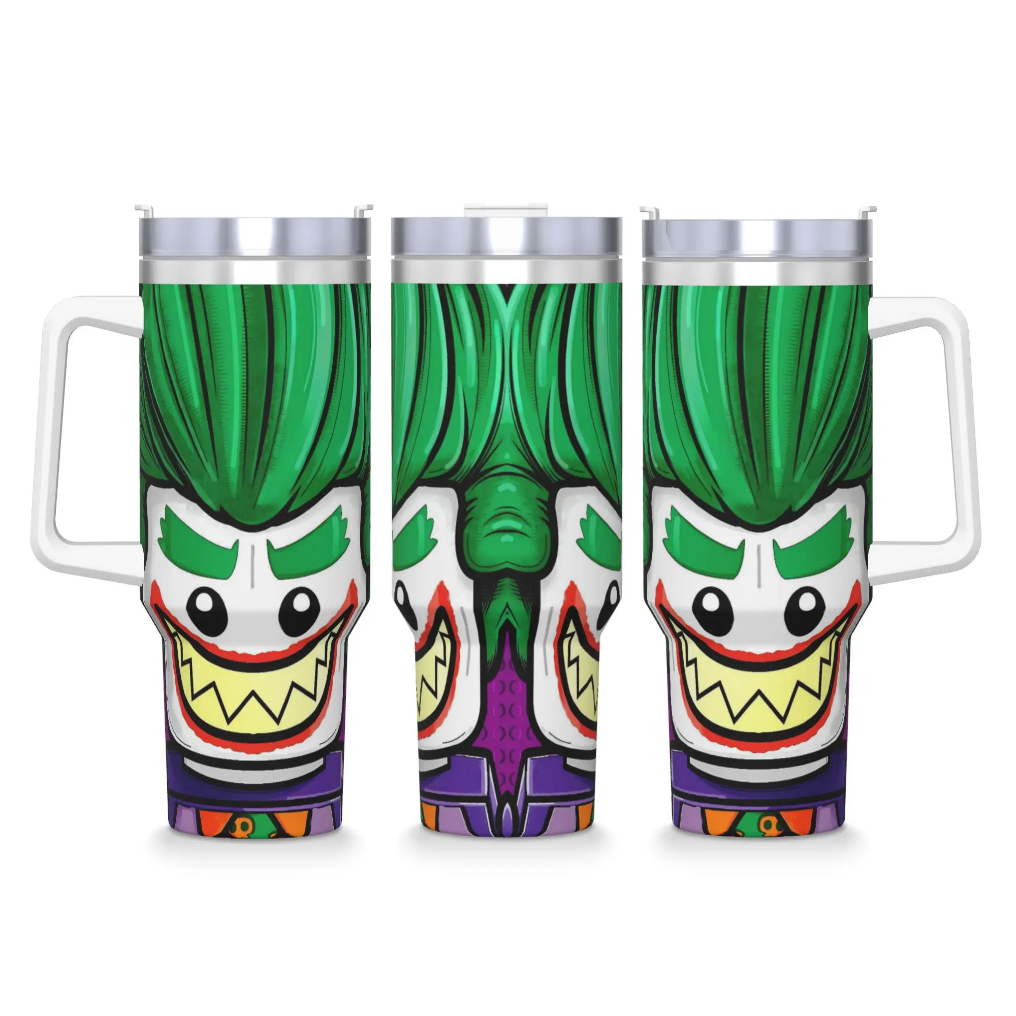 B-Batmans Cartoon Tumbler 3D Print Hot Drinks Water Bottle Leakproof Stainless Steel Thermal Mug Graphic Driving Car Mugs