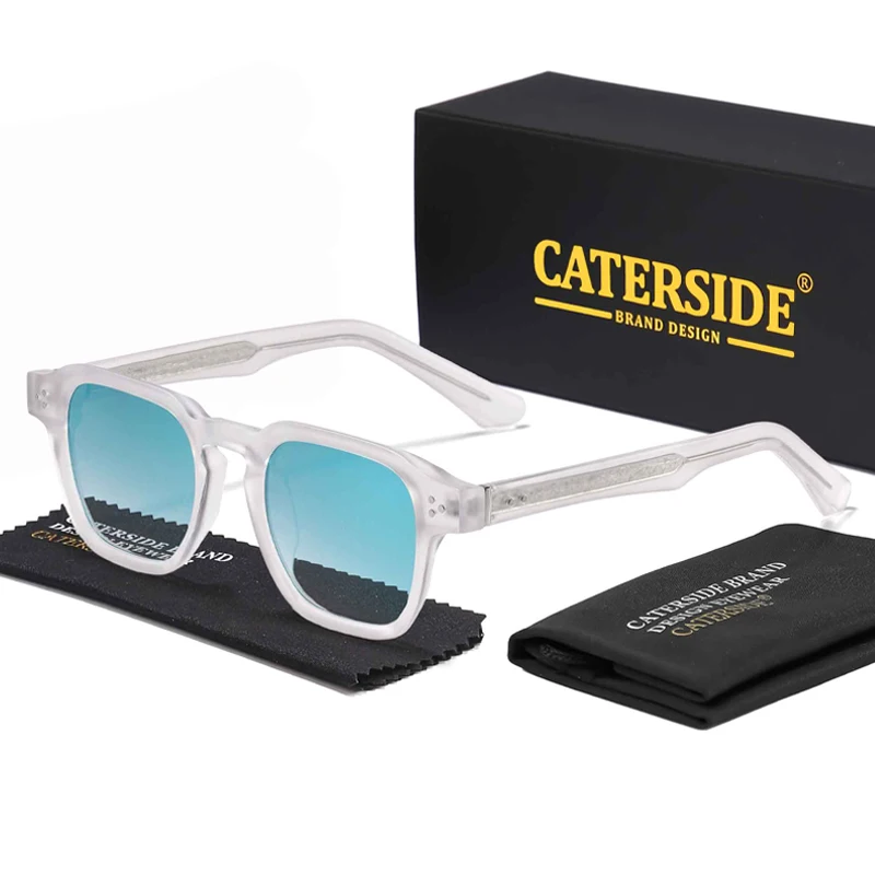 CATERSIDE Fashion Square Men Sunglasses Women Core Insert Temple Luxury Brand Sun Glasses Travel Beach Party Festiva Gifts