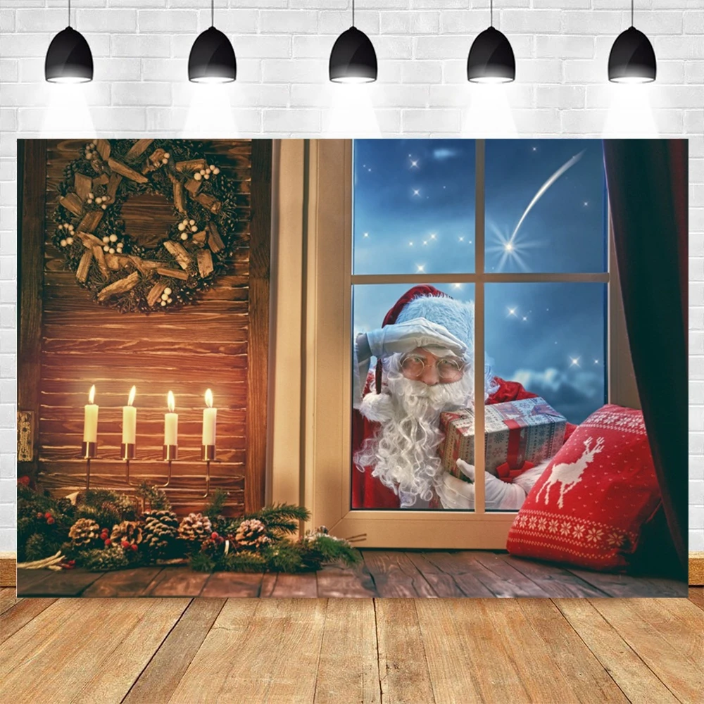 Winter Window Merry Christmas Photography Backdrop Photocall Baby Party Decor Photographic Background Kid Photo Studio Photozone