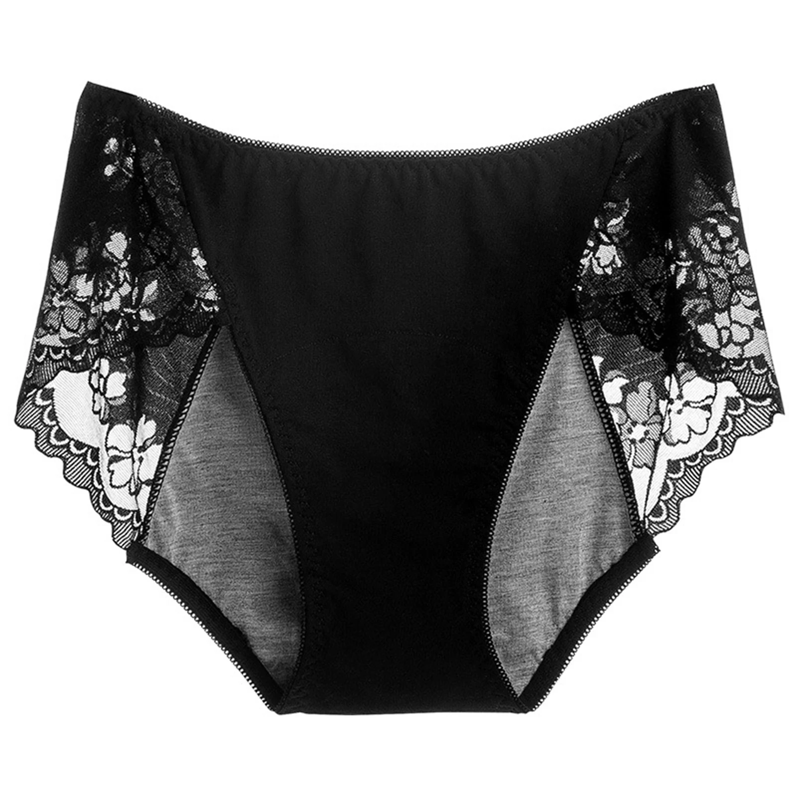 Lace Trim Women's Period Panties Breathable Leakproof Soft Comfortable Menstrual Underwear Ladies Daily Wear Sanitary Briefs image 5