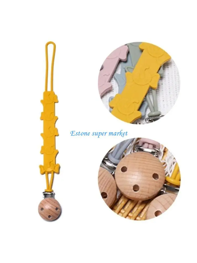 

090B Teether Chain Silicone Baby Pacifier Clip Strap Portable Dummy Nipple Holder