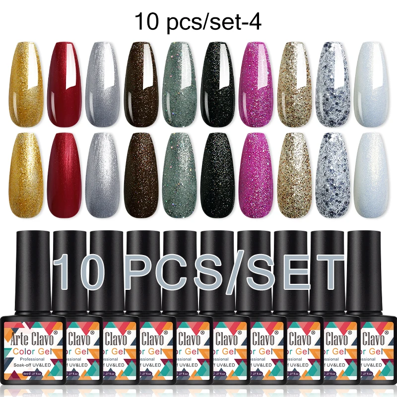 Arte Clavo 10PCS 8ml Spring Macaroon Nail Gel Polish Set Semi Permanent UV Gel For Manicure Soak Off Gel Nail Polish Kit Varnish