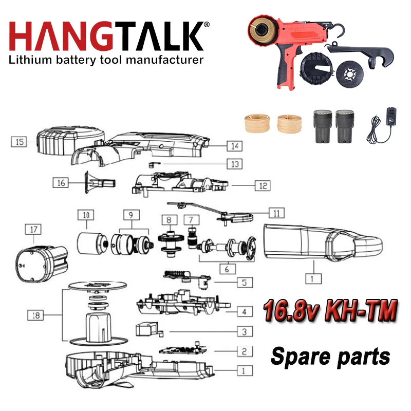 

Hangtalk 16.8v KH-TM New Design Electric Tying Machine Spare parts For Vineyard