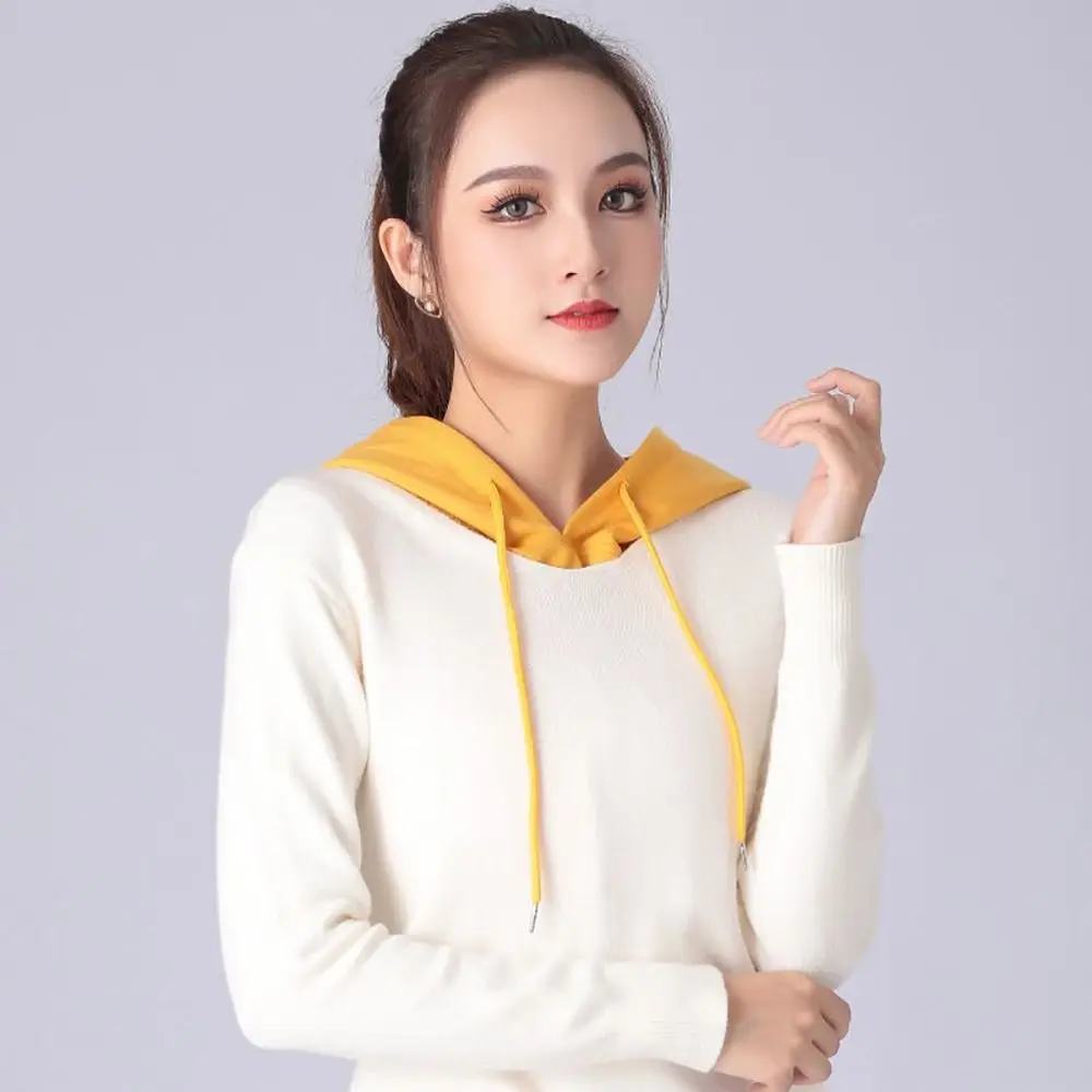 Winter Warm Detachable Hooded Fake Collar Solid Color Soft Detachable Hooded Shirt Fake Collar Girls