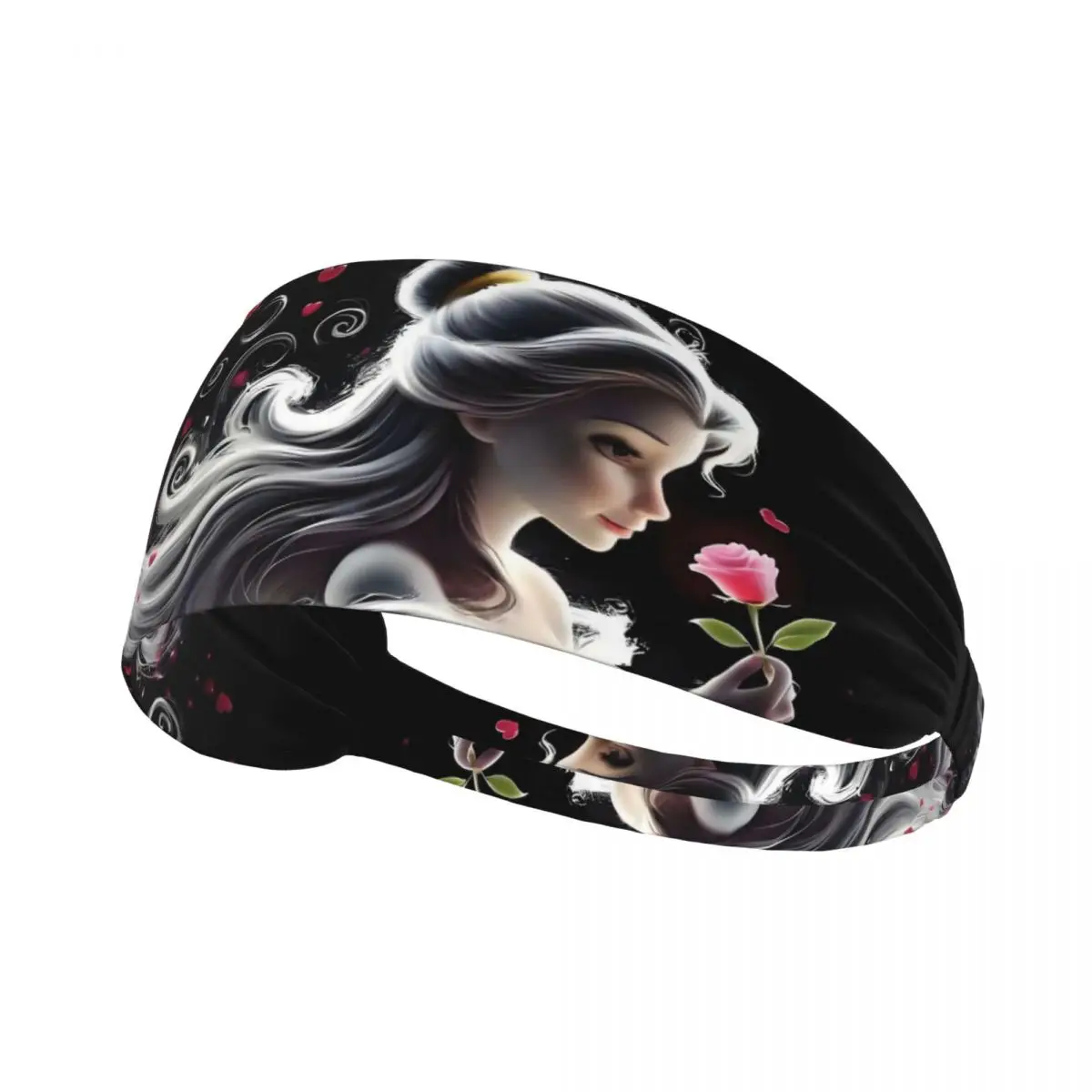 

Пользовательские мультфильм Красавица и Чудовище аниме тренажерный зал спортивная повязка для мужчин и женщин нескользящие впитывающие романтические повязки на голову в стиле фэнтези для бега