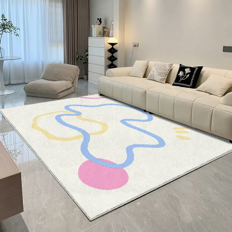 Light Luxury Simple Thick Plush Rug Home Room Carpets Bedroom Bedside Carpet Large Area Living Room Rugs Soft Washable Floor Mat