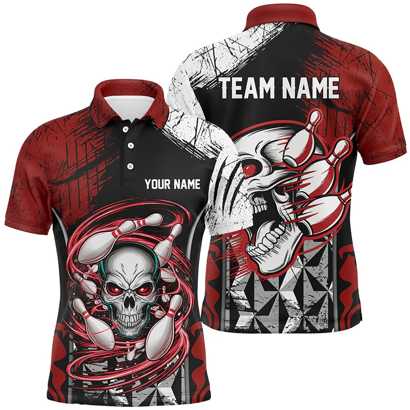 Fashion Bowling Graphic Polo Shirts For Men Custom Name Team Name 3D Printed Lapel Button Polo Shirt Trend Streetwear Sports Top