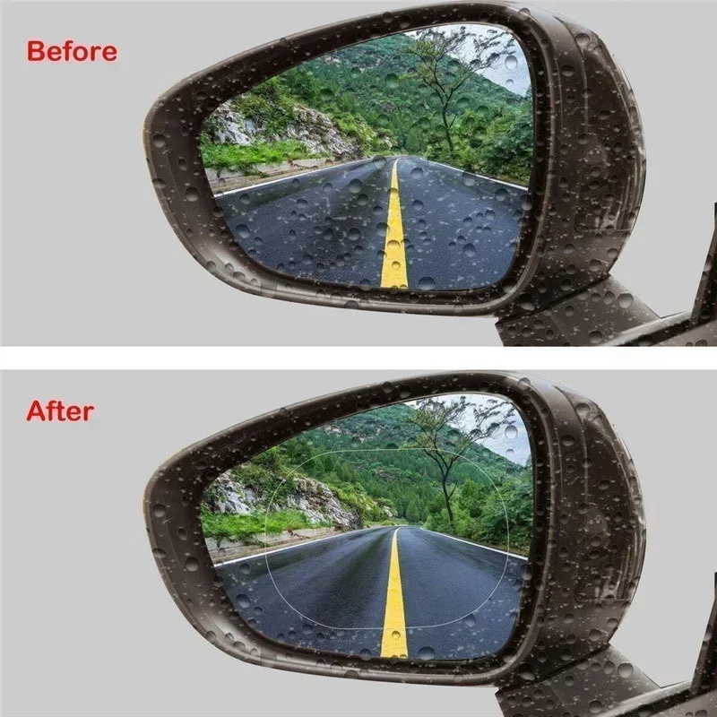2pcs Car Rearview Mirror Film Sticker Side Window Rainproof Clear Film Anti-Fog Waterproof Protective Films for Car Motorcycle